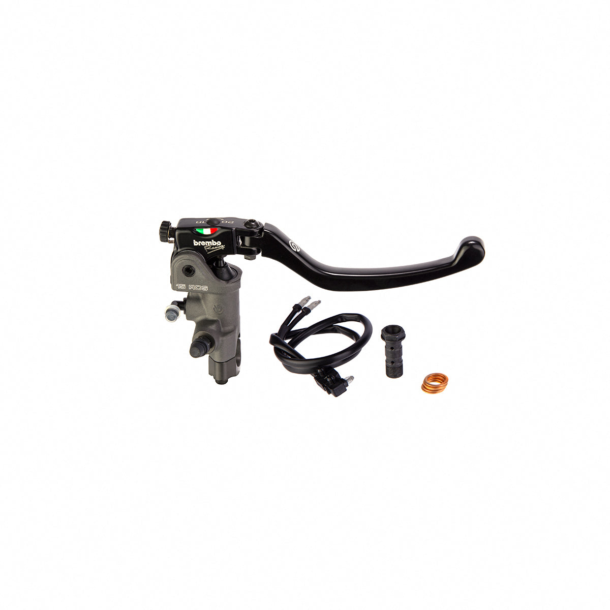 Single Disc Master Cylinder, Brake, PR 15 RCS 1" Handlebar without Reservoir, Forged Radial, Front, Titanium Grey
