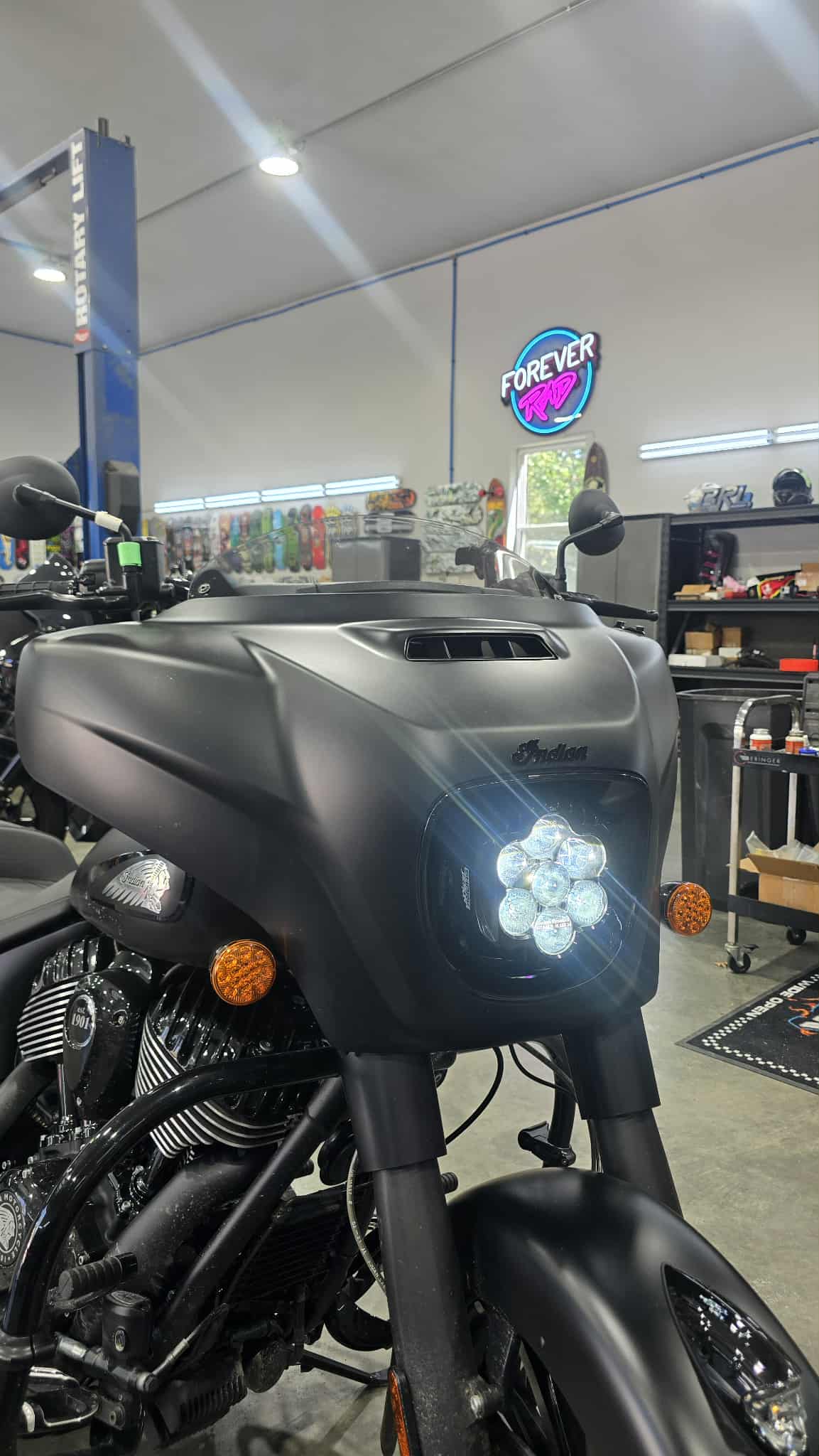 Forever Rad Custom Dynamics Shark Demon Headlight for 19-25 Indian Thunderstroke Chieftain & Darkhorse Roadmaster - Forever Rad-Forever Rad