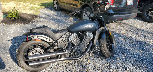 2018-2023 Indian Scout Bobber Step-Up™ Seat - Black W/Black Lattice Stitching & Passenger Comfort Gel