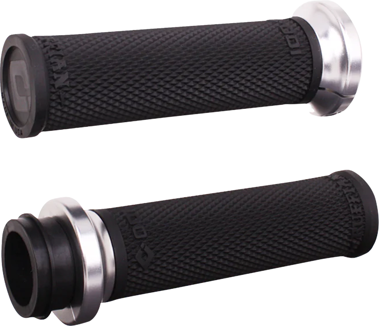 ODI Ruffian Lock-On Street Grips - Indian TBW - Black/Silver V30ITWB-S
