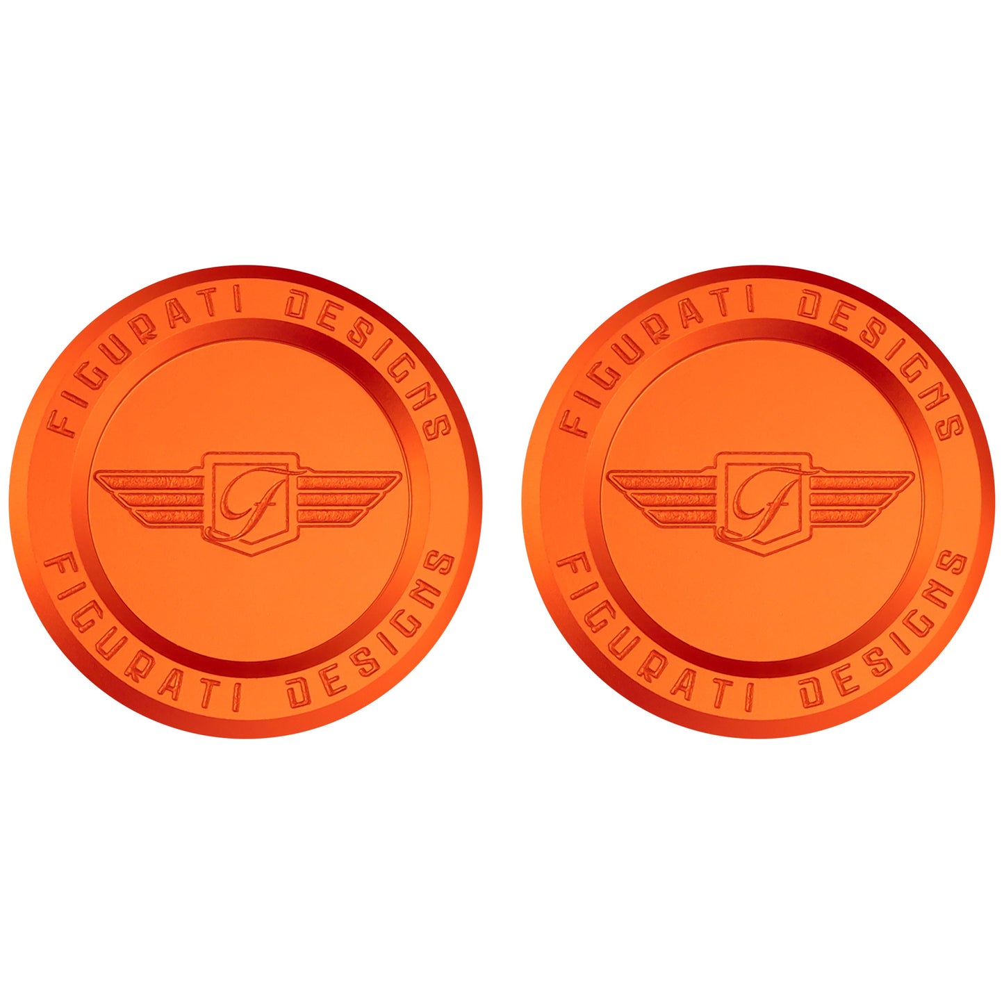 Performance Aluminum Front Axle Nut Covers - Orange