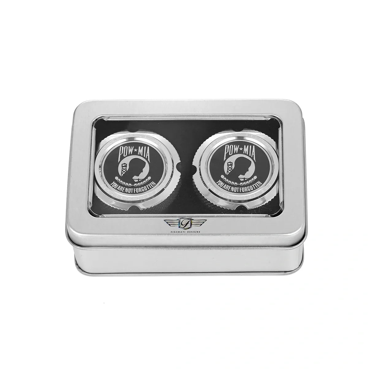 Harley-Davidson Stainless-Steel Front Axle Nut Covers POW MIA