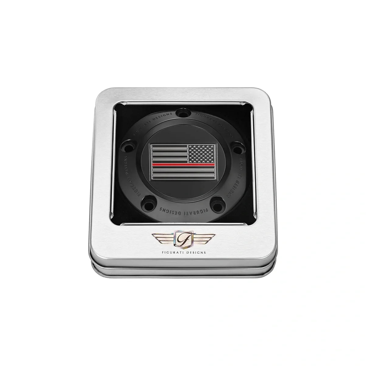 Harley-Davidson Stainless-Steel in Black Thin Red Line American Flag - Reversed Twin Cam Timing Cover