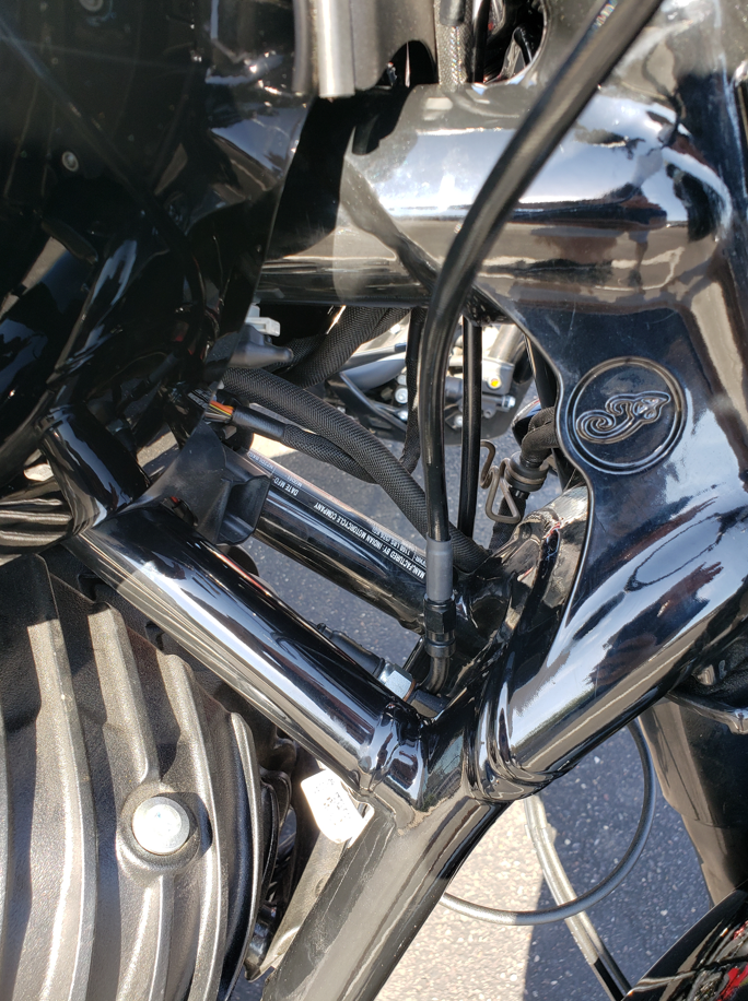 '22+ Indian Chief Extended Steel Braided Brake Line - Black