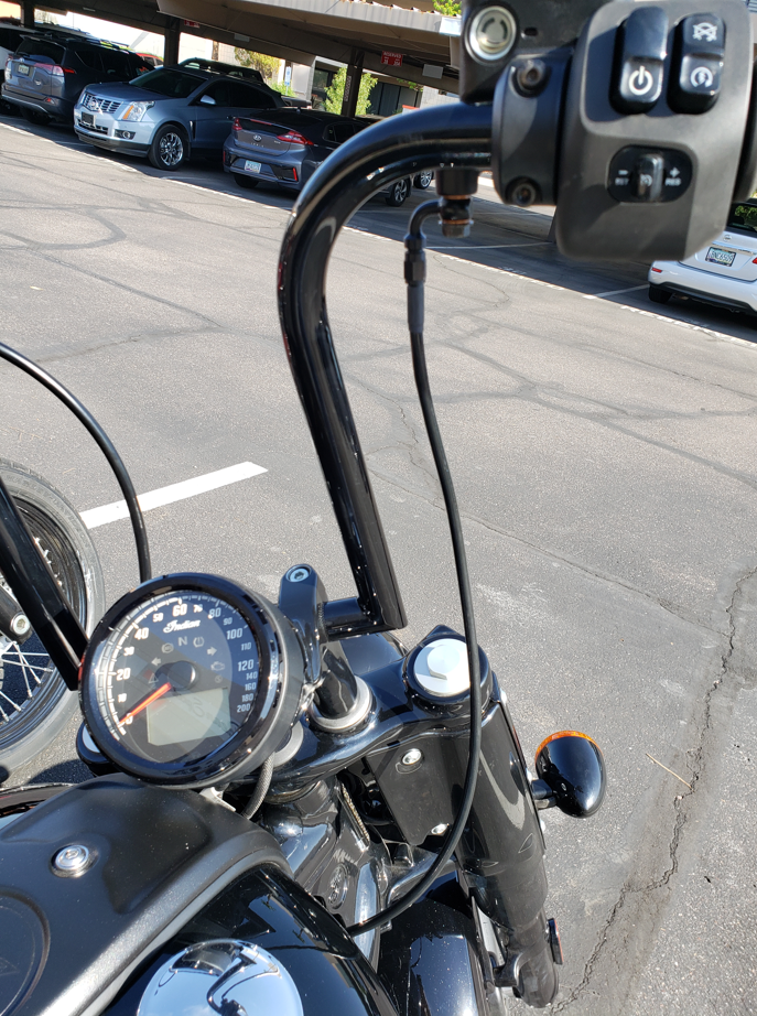 '22+ Indian Chief Extended Steel Braided Brake Line - Black