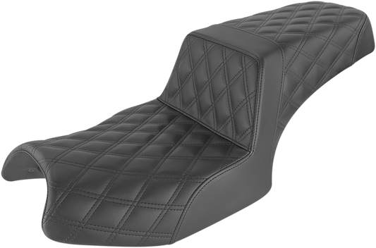 SADDLEMEN Step-Up Seat - Full Lattice Stitch - Black - Challenger I20-06-175
