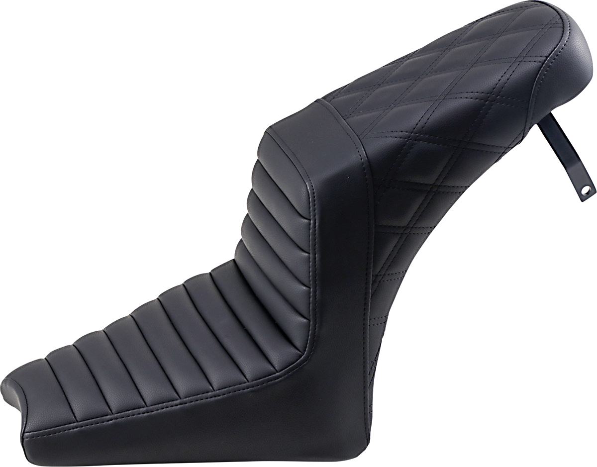 SADDLEMEN Step-Up Seat - Front Tuck-n-Roll/Rear Lattice Stitch - Black - Scout '18-'24 I18-33-176