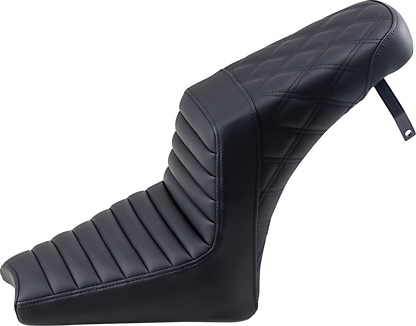 SADDLEMEN Step-Up Seat - Front Tuck-n-Roll/Rear Lattice Stitch - Black - Scout '18-'24 I18-33-176