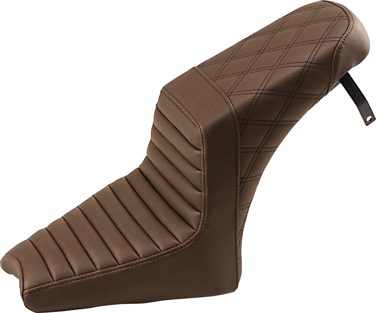SADDLEMEN Step-Up Seat - Front Tuck-n-Roll/Rear Lattice Stitch - Brown - Scout '18-'24 I18-33-176BR