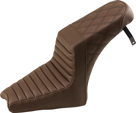 SADDLEMEN Step-Up Seat - Front Tuck-n-Roll/Rear Lattice Stitch - Brown - Scout '18-'24 I18-33-176BR
