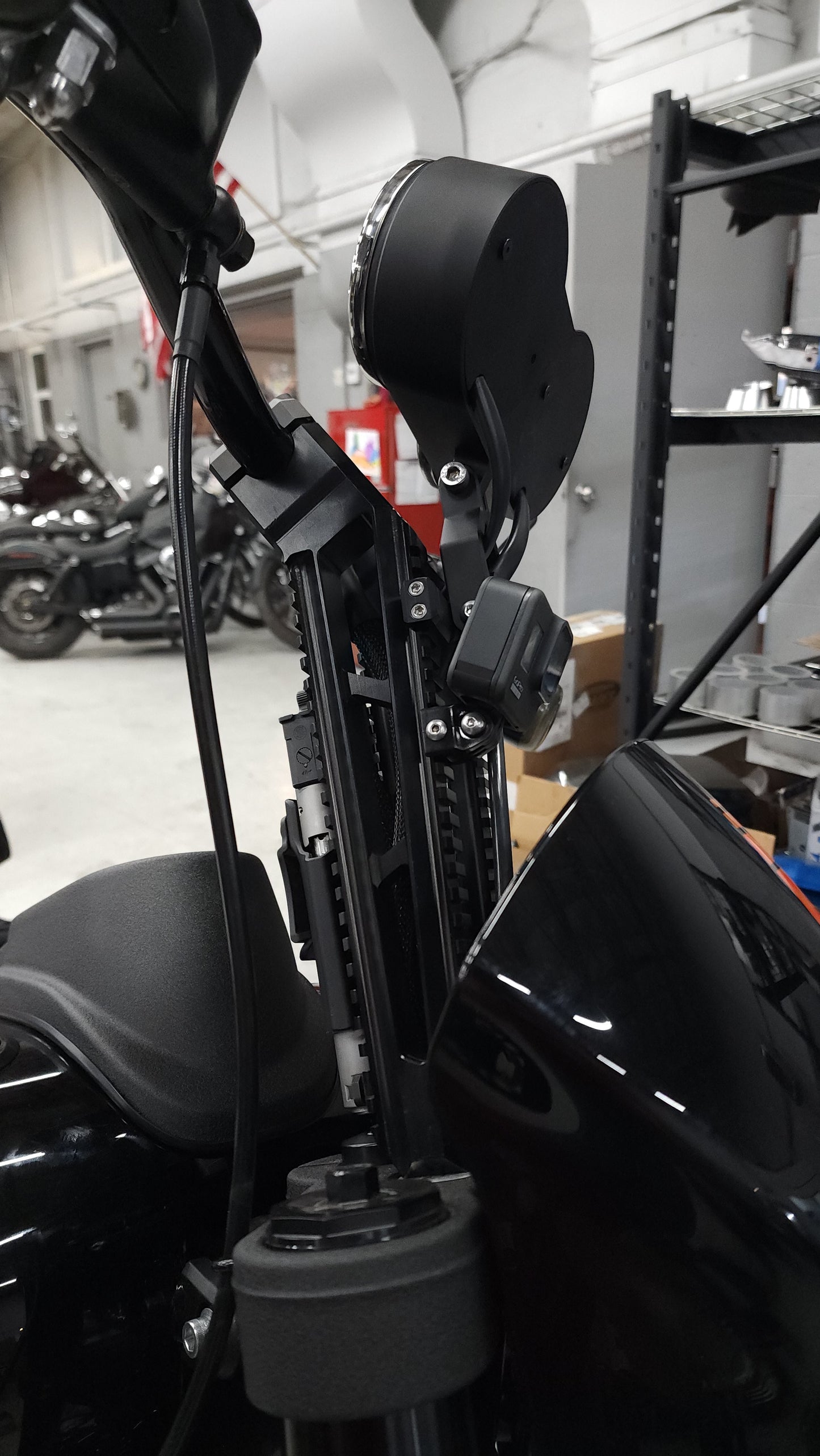 Harley Double Gauge Pic Rail Riser gauge pod kit
