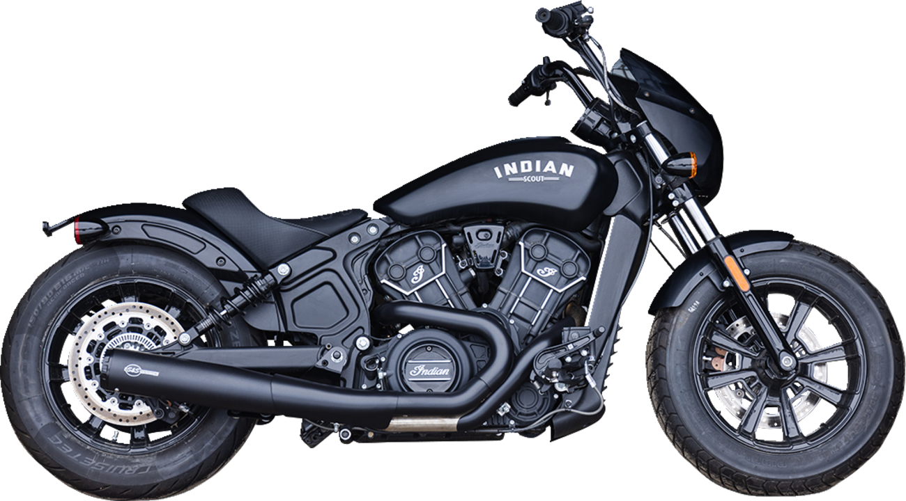 S&S CYCLE 2-into-1 Grand National Exhaust System - Black - 50-State 4111-266