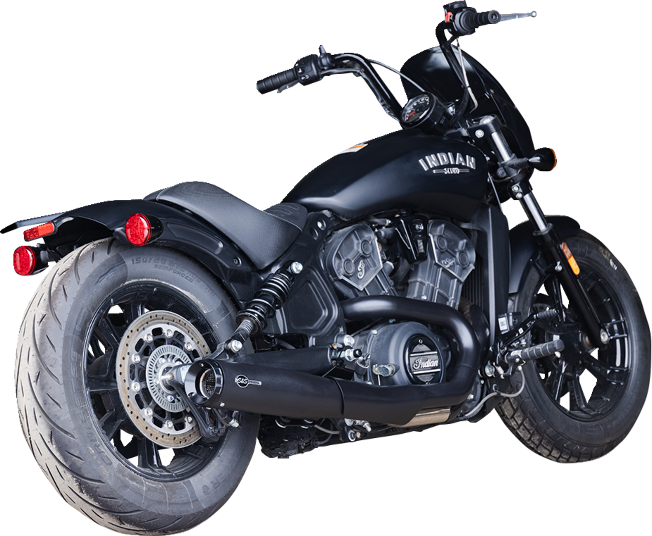 S&S CYCLE 2-into-1 Grand National Exhaust System - Black - 50-State 4111-266