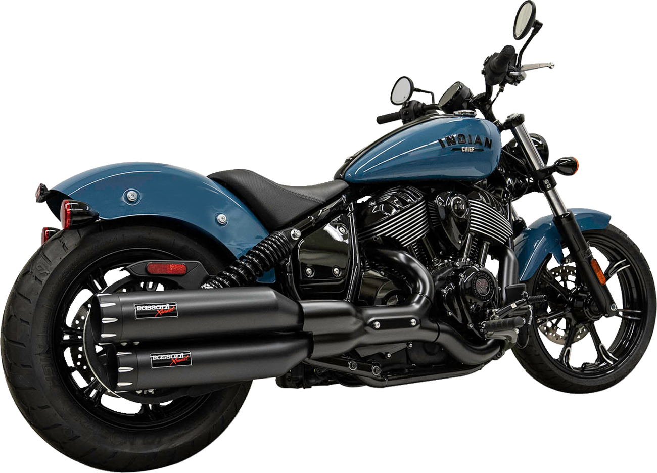 BASSANI XHAUST 4" Slip-On Mufflers - Black 8CH17B