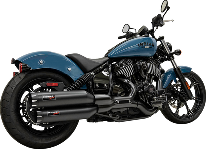 BASSANI XHAUST 4" Slip-On Mufflers - Black 8CH17B