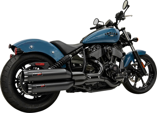 BASSANI XHAUST 4" Slip-On Mufflers - Black 8CH17B