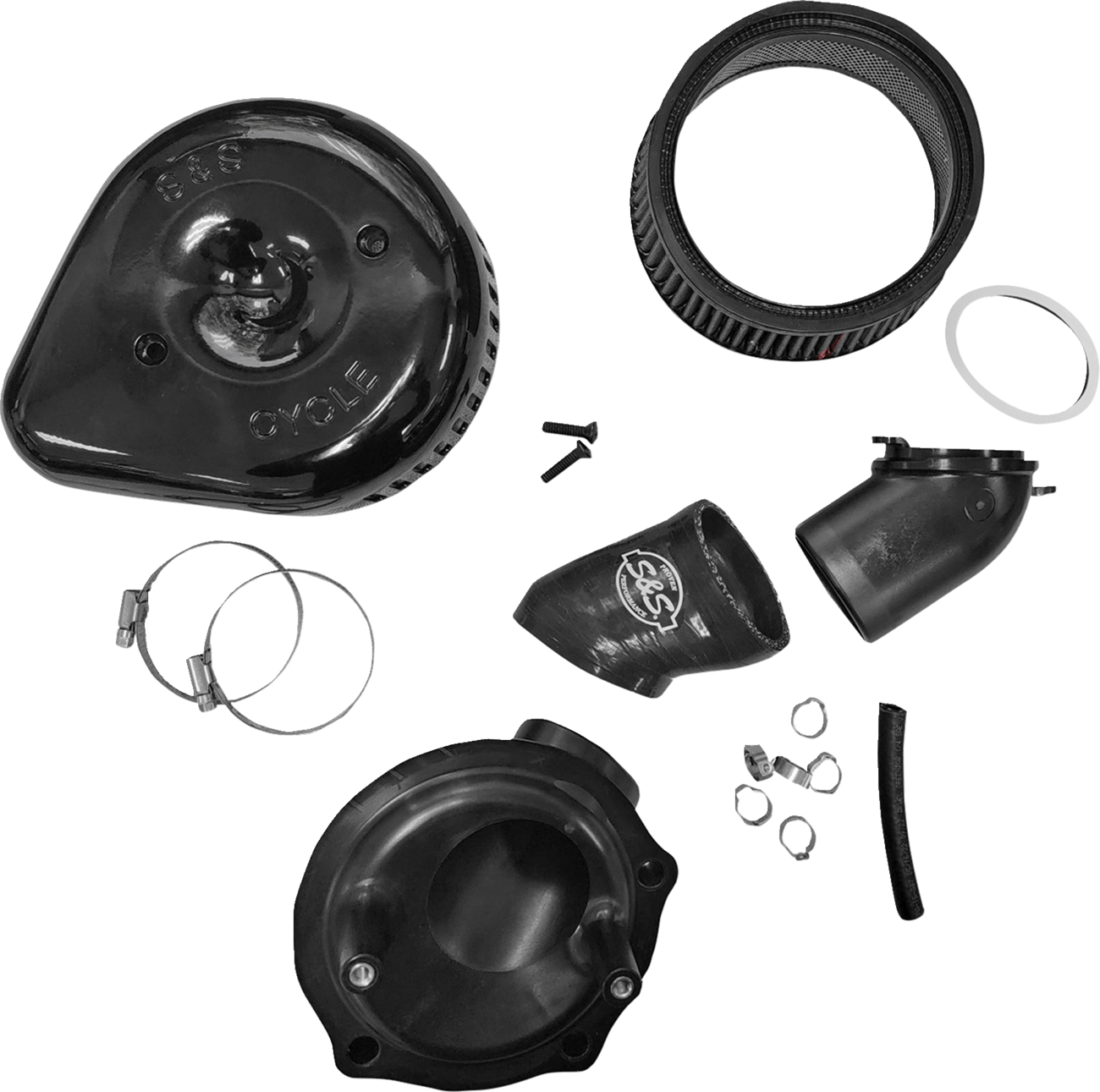 S&S CYCLE Stealth Air Cleaner Kit with Cover - Black - Indian 170-0777
