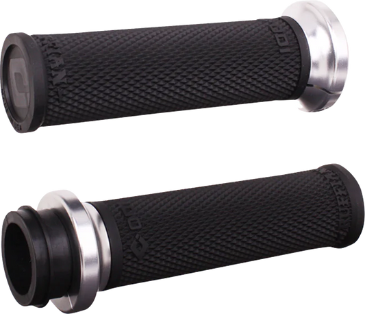 ODI Ruffian Lock-On Street Grips - Indian TBW - Black/Silver V30ITWB-S