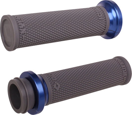 ODI Ruffian Lock-On Street Grips - Indian TBW - Black/Anodized Blue V30ITWH-U