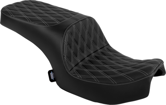DRAG SPECIALTIES SEATS Freedom Seat - Vinyl - Double Diamond Silver Stitch - Challenger '20-'25/Chieftain '25 4722C