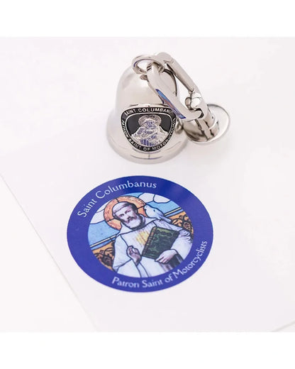 Guardian Bell with Hardware - Patron Saint of Motorcyclist - Stainless-Steel