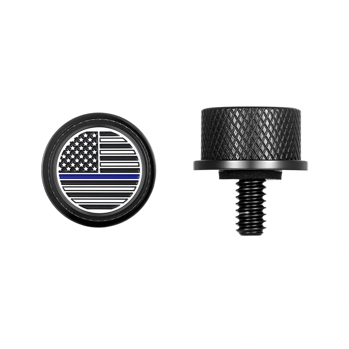 Stainless-Steel in Black Blue Line American Flag Seat Screw