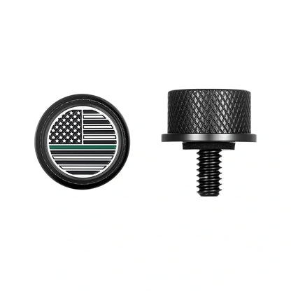 Stainless-Steel in Black Green Line American Flag Seat Screw