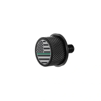 Stainless-Steel in Black Green Line American Flag Seat Screw