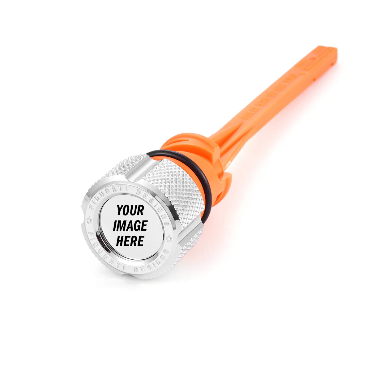 Custom Signature Magnetic Dipstick for Harley-Davidson M8 Softail - Knurled Silver - Full Color