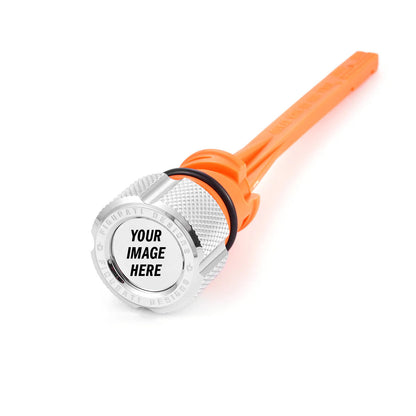Custom Signature Magnetic Dipstick for Harley-Davidson M8 Softail - Knurled Silver - Contrast