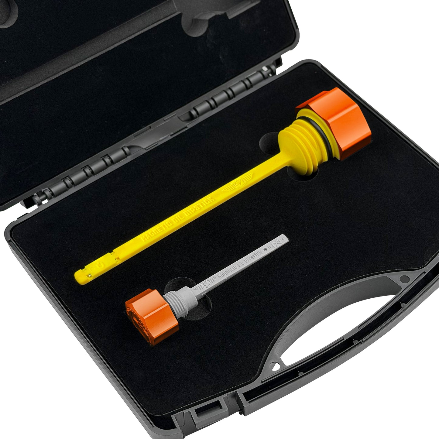 Performance Magnetic Dipstick Kit for Harley-Davidson Touring M8 - Curved Orange