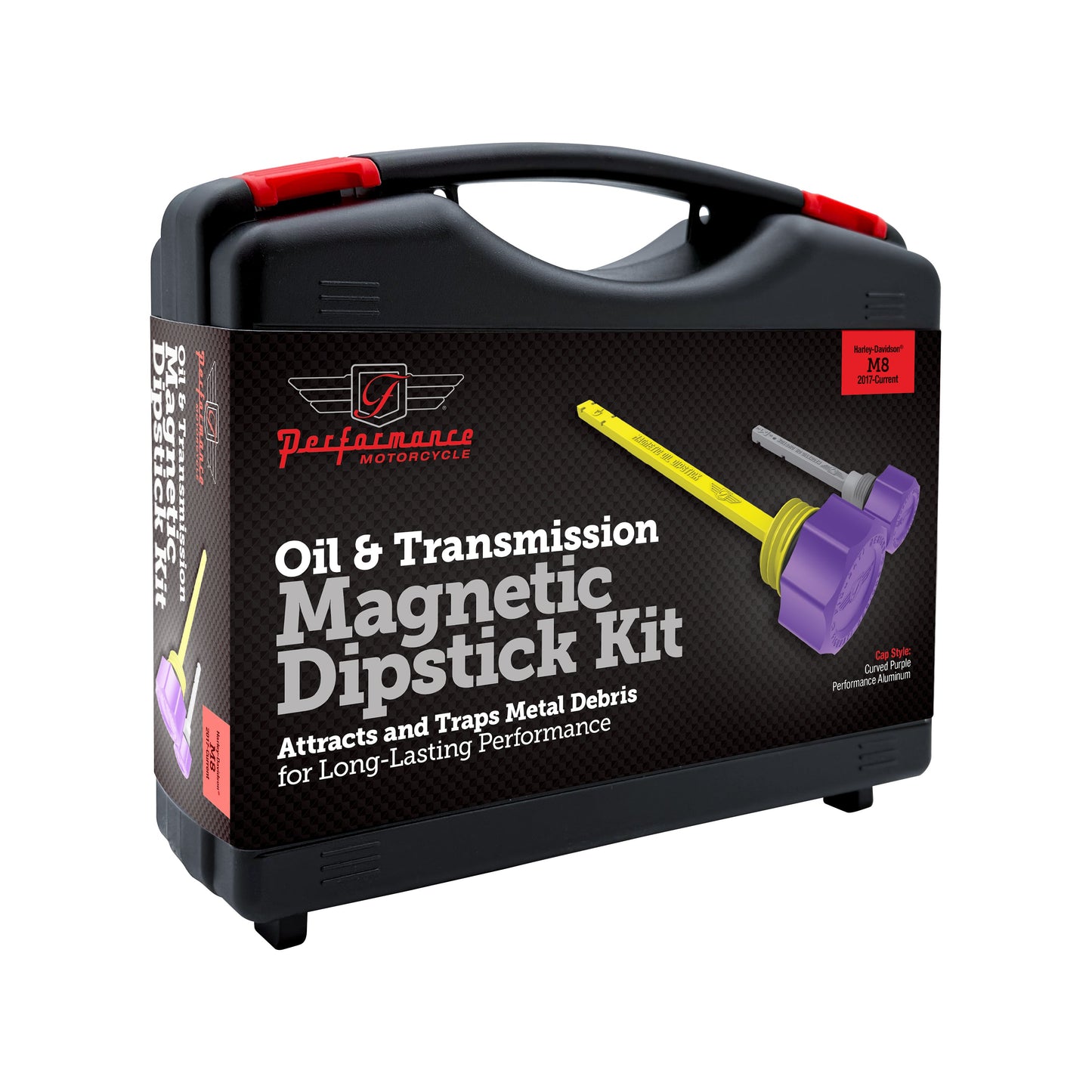 Performance Magnetic Dipstick Kit for Harley-Davidson Touring M8 - Curved Purple