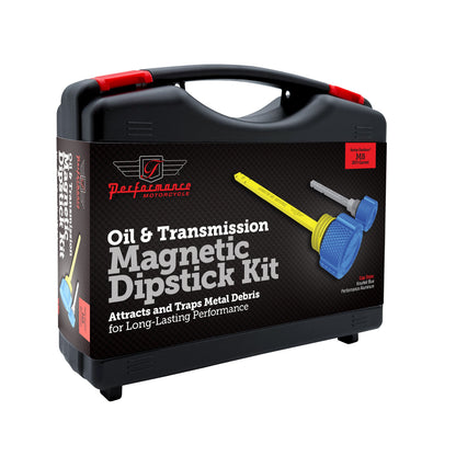 Performance Magnetic Dipstick Kit for Harley-Davidson Touring M8 - Knurled Blue