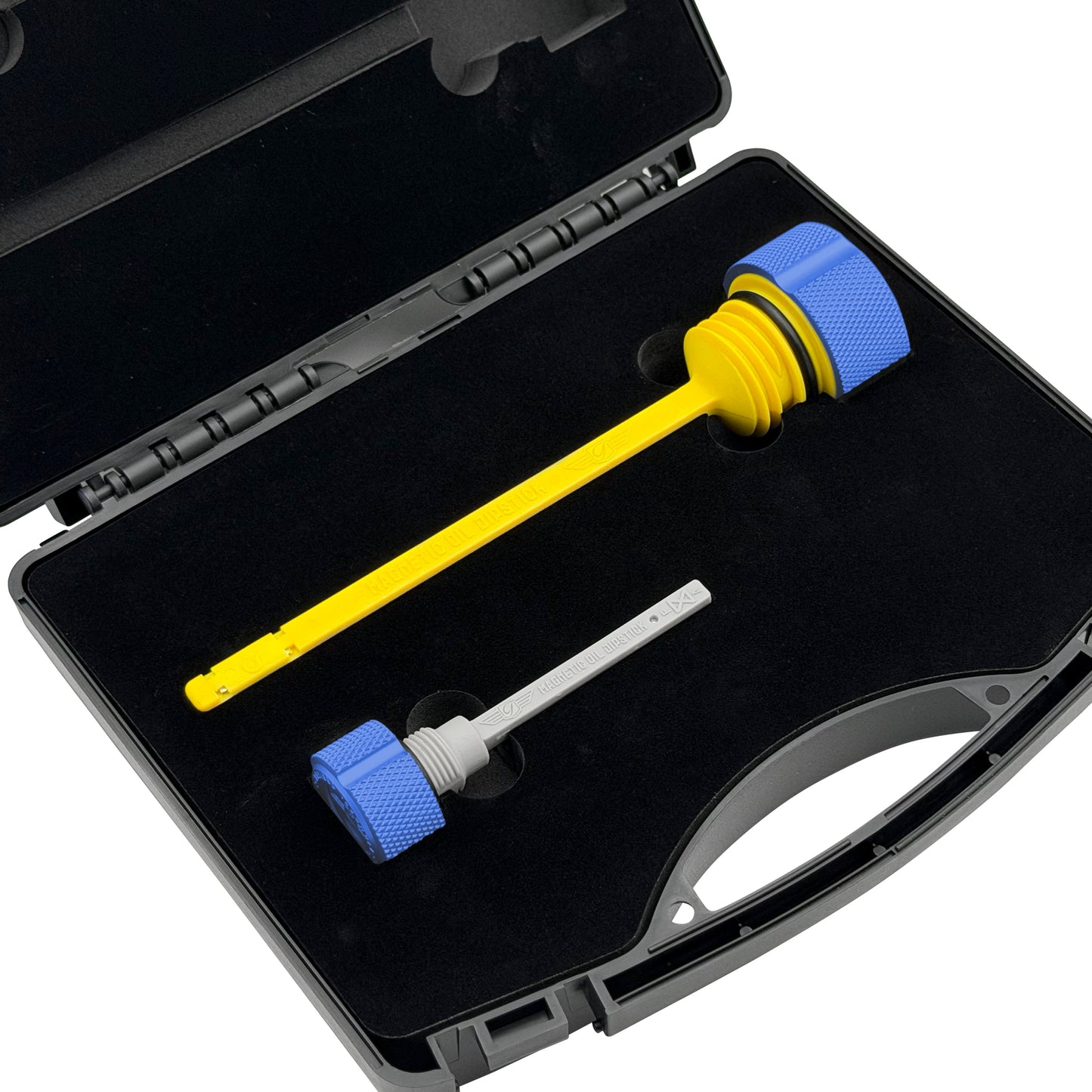 Performance Magnetic Dipstick Kit for Harley-Davidson Touring M8 - Knurled Blue