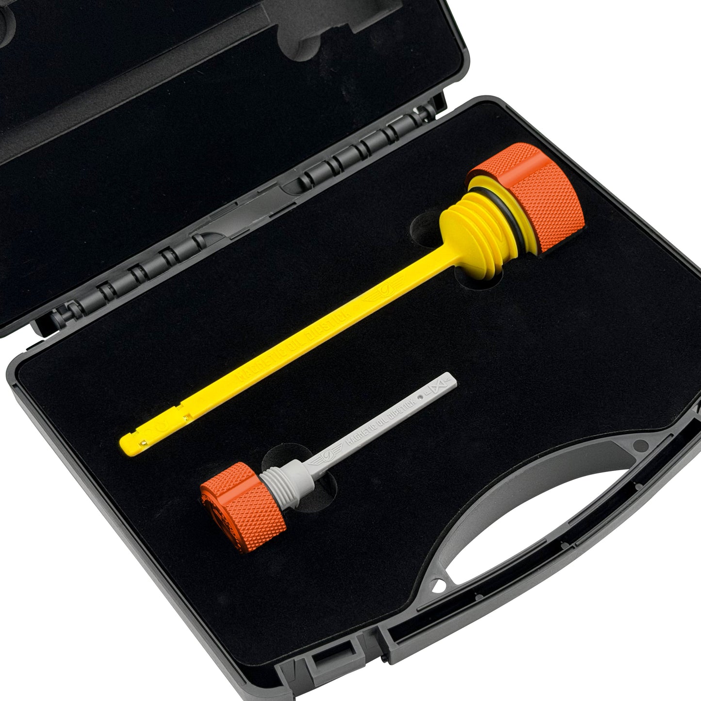 Performance Magnetic Dipstick Kit for Harley-Davidson Touring M8 - Knurled Orange