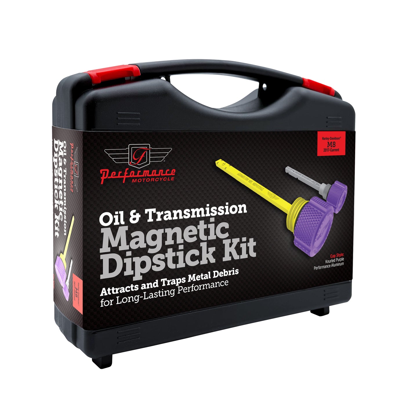 Performance Magnetic Dipstick Kit for Harley-Davidson Touring M8 - Knurled Purple