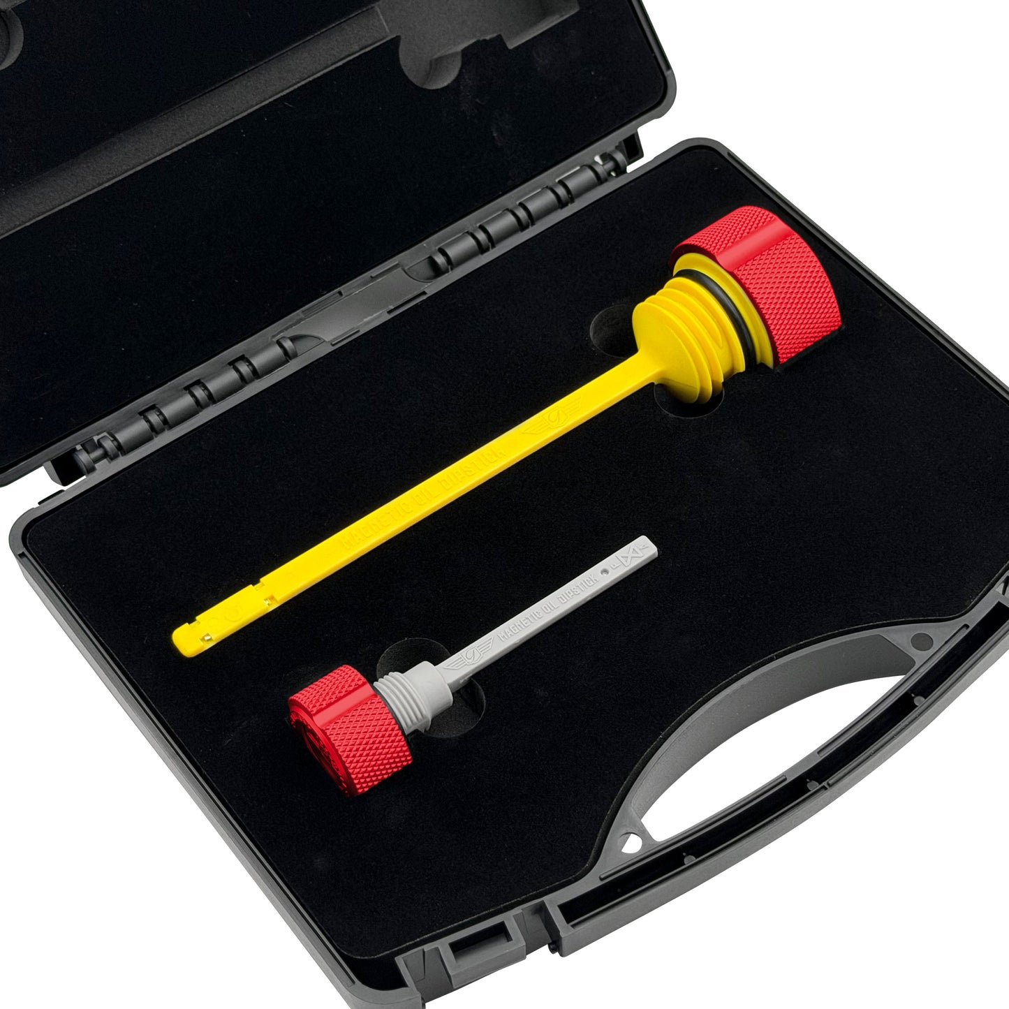 Performance Magnetic Dipstick Kit for Harley-Davidson Touring M8 - Knurled Red