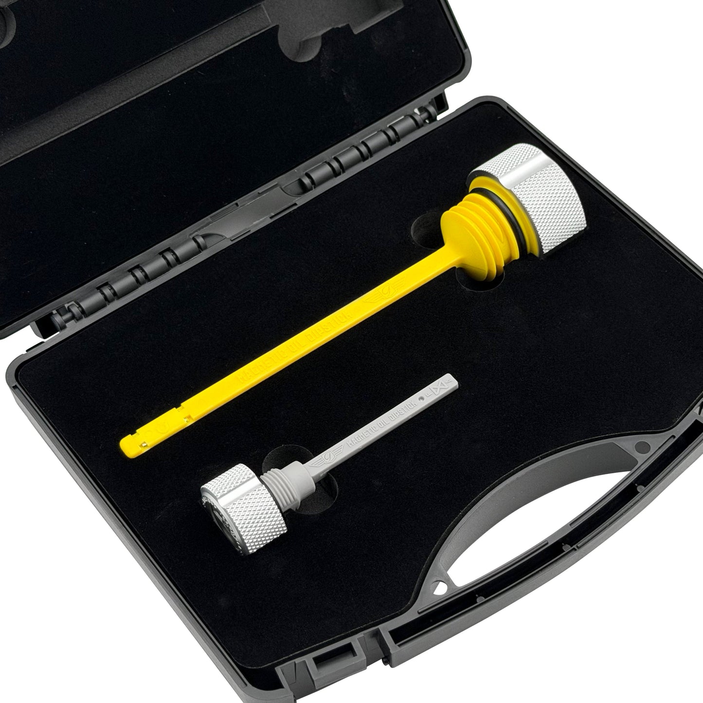 Performance Magnetic Dipstick Kit for Harley-Davidson Touring M8 - Knurled Silver