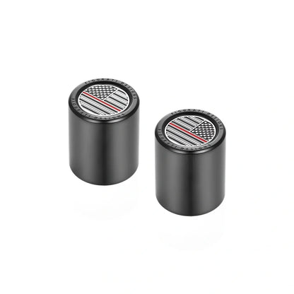 Harley-Davidson Stainless-Steel Black Red Line American Flag Docking Covers