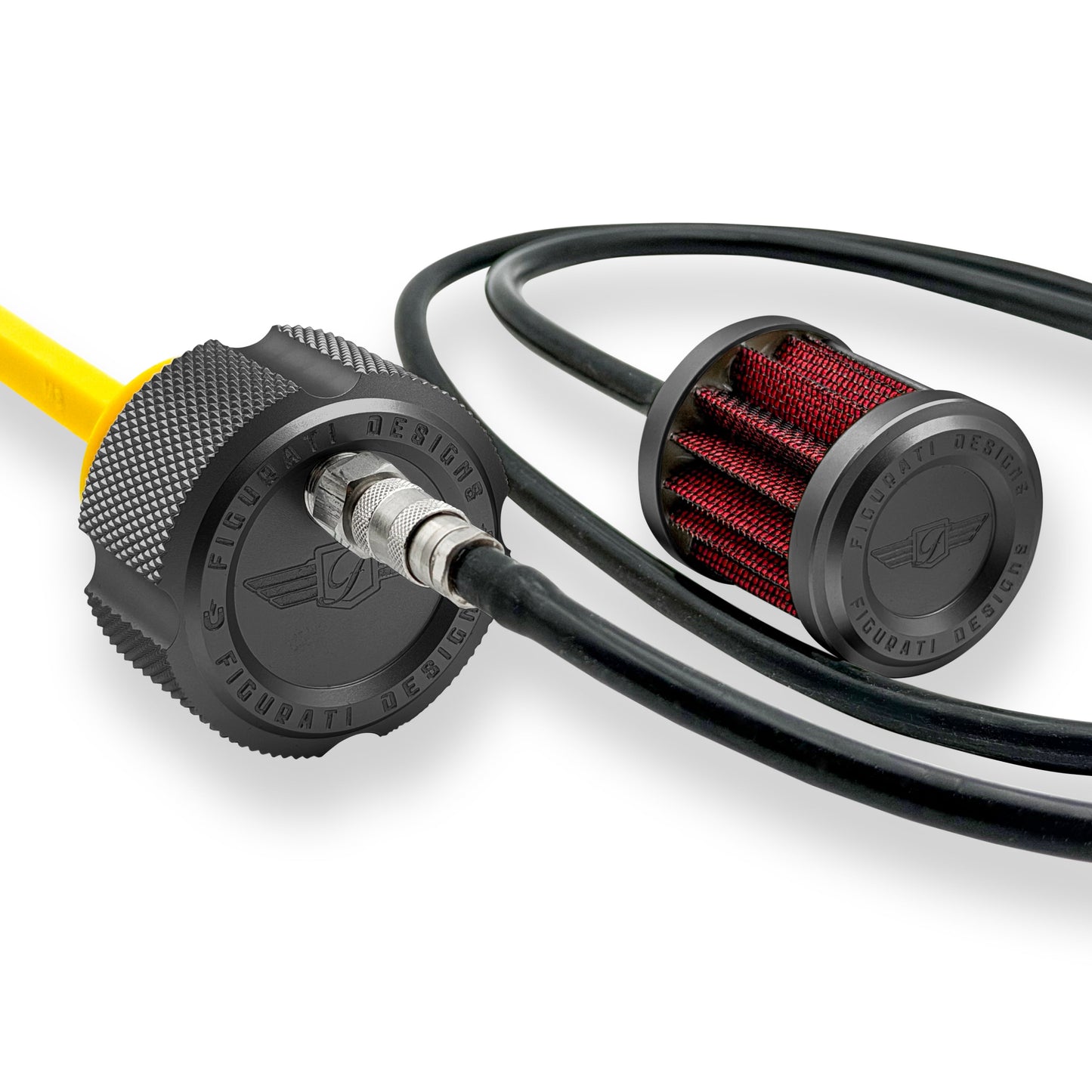 Performance Vented Dipstick for Harley-Davidson Touring M8 - Knurled Black