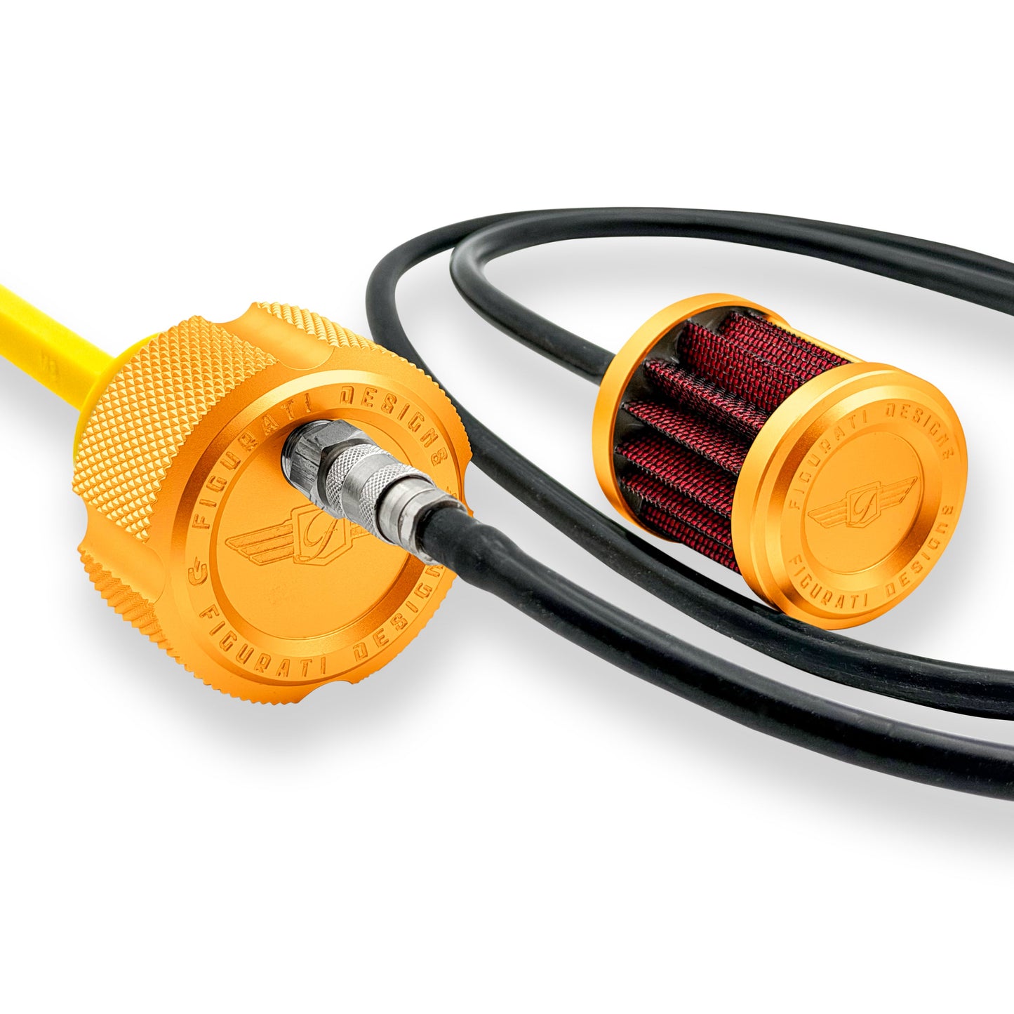 Performance Vented Dipstick for Harley-Davidson Touring M8 - Knurled Gold