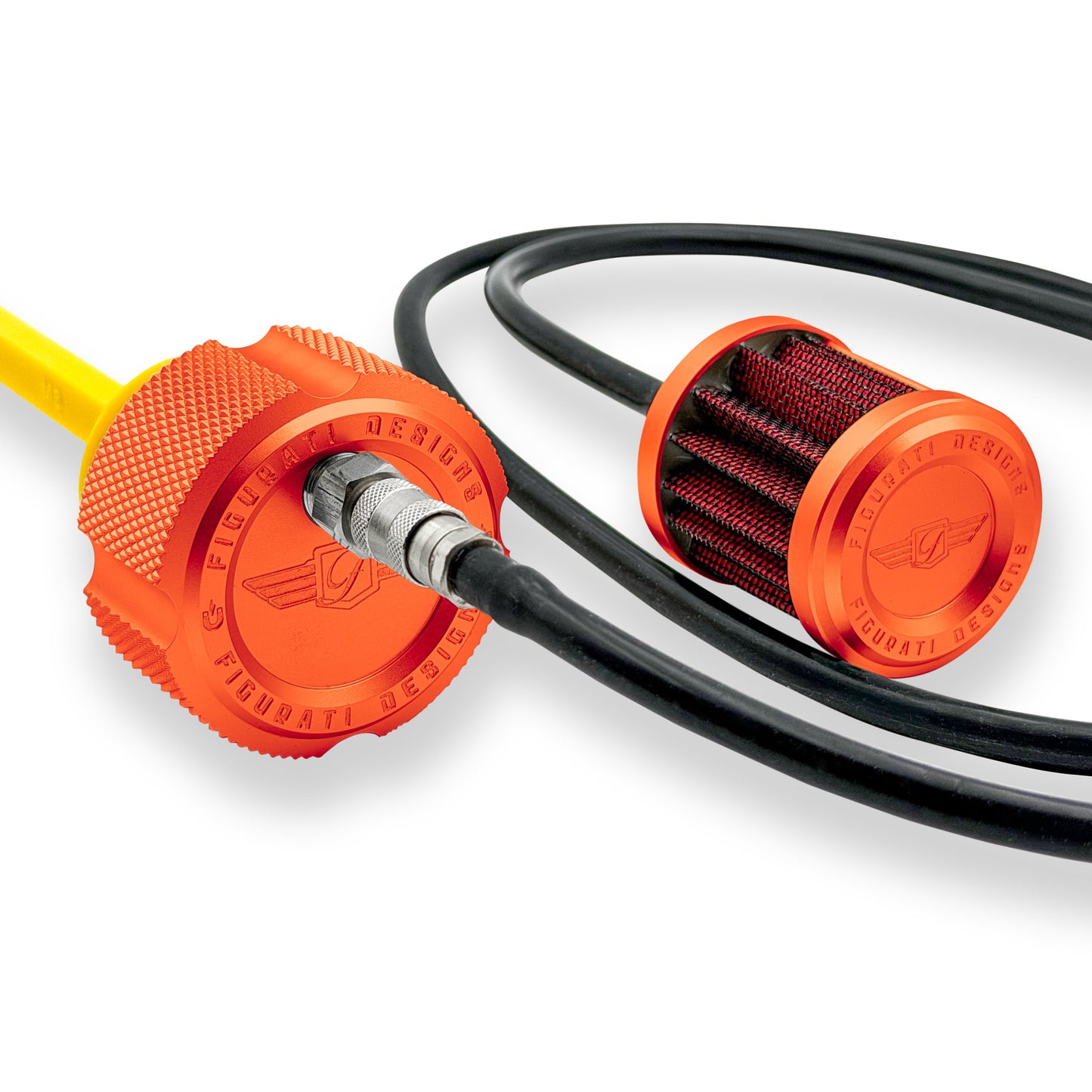 Performance Vented Dipstick for Harley-Davidson Touring M8 - Knurled Orange