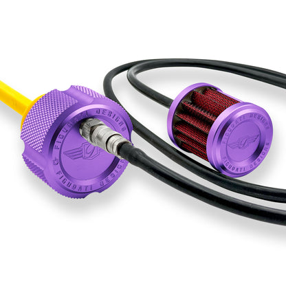 Performance Vented Dipstick for Harley-Davidson Touring M8 - Knurled Purple