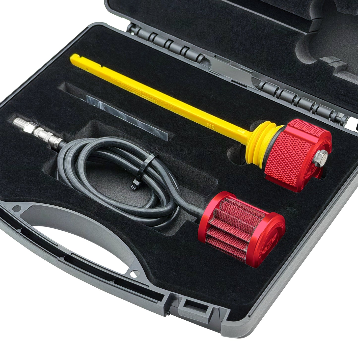 Performance Vented Dipstick for Harley-Davidson Touring M8 - Knurled Red