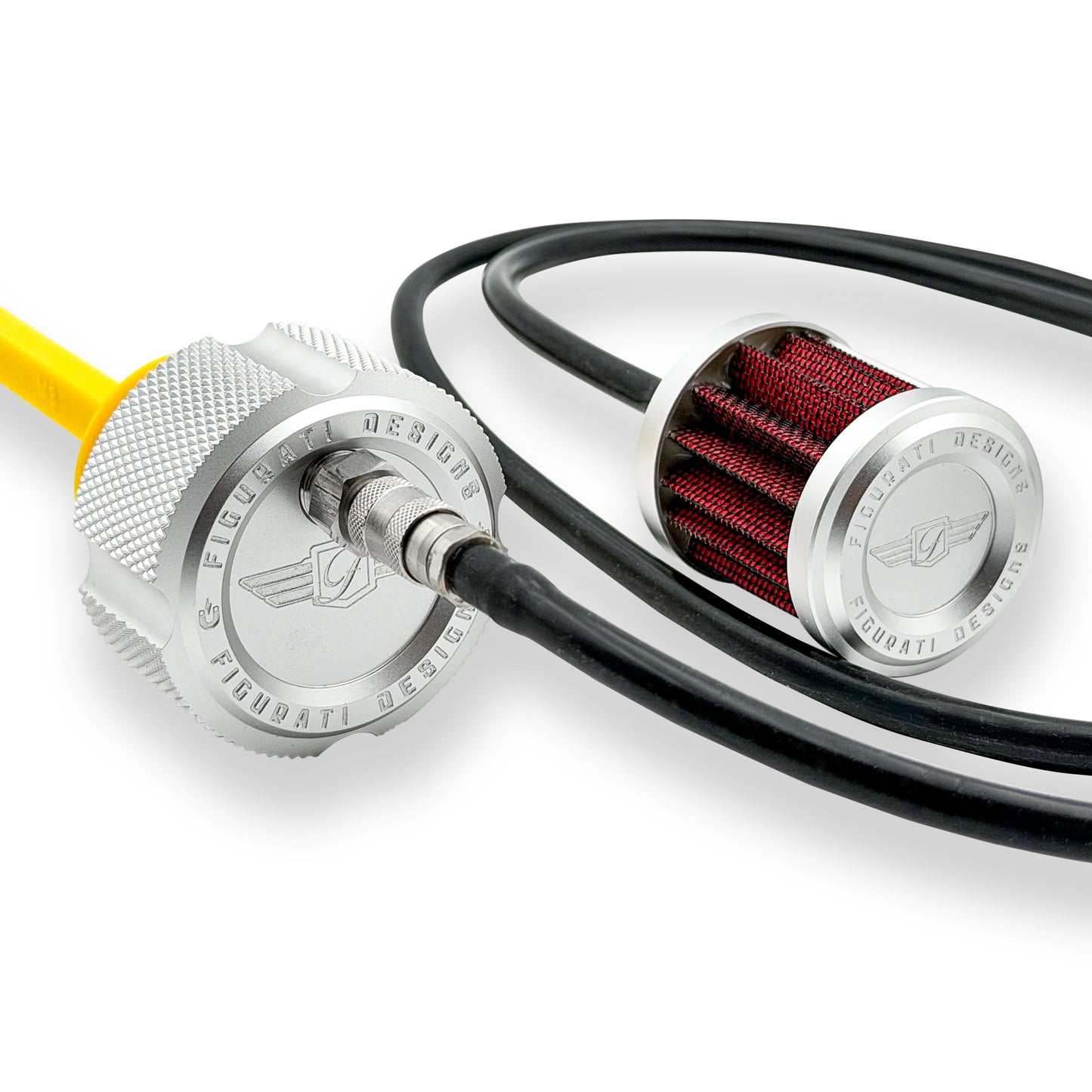 Performance Vented Dipstick for Harley-Davidson Touring M8 - Knurled Silver