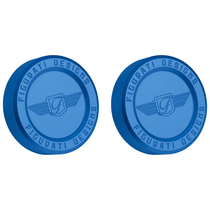 Performance Aluminum Front Axle Nut Covers - Blue