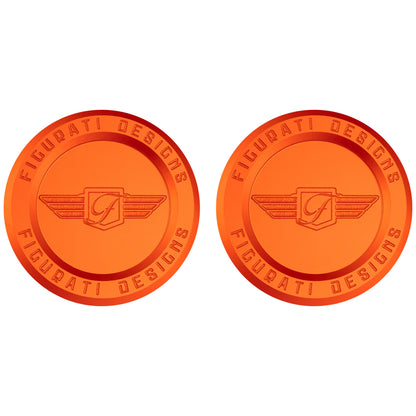 Performance Aluminum Front Axle Nut Covers - Orange