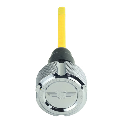 Signature Magnetic Dipstick for Harley-Davidson Touring Twin Cam (2007-2016) - Knurled Silver