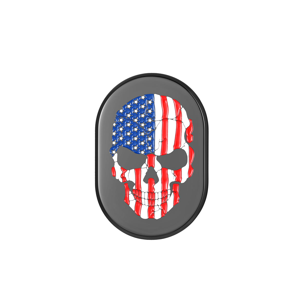 Harley-Davidson Black Red White & Blue Skull Antenna Cover - Left