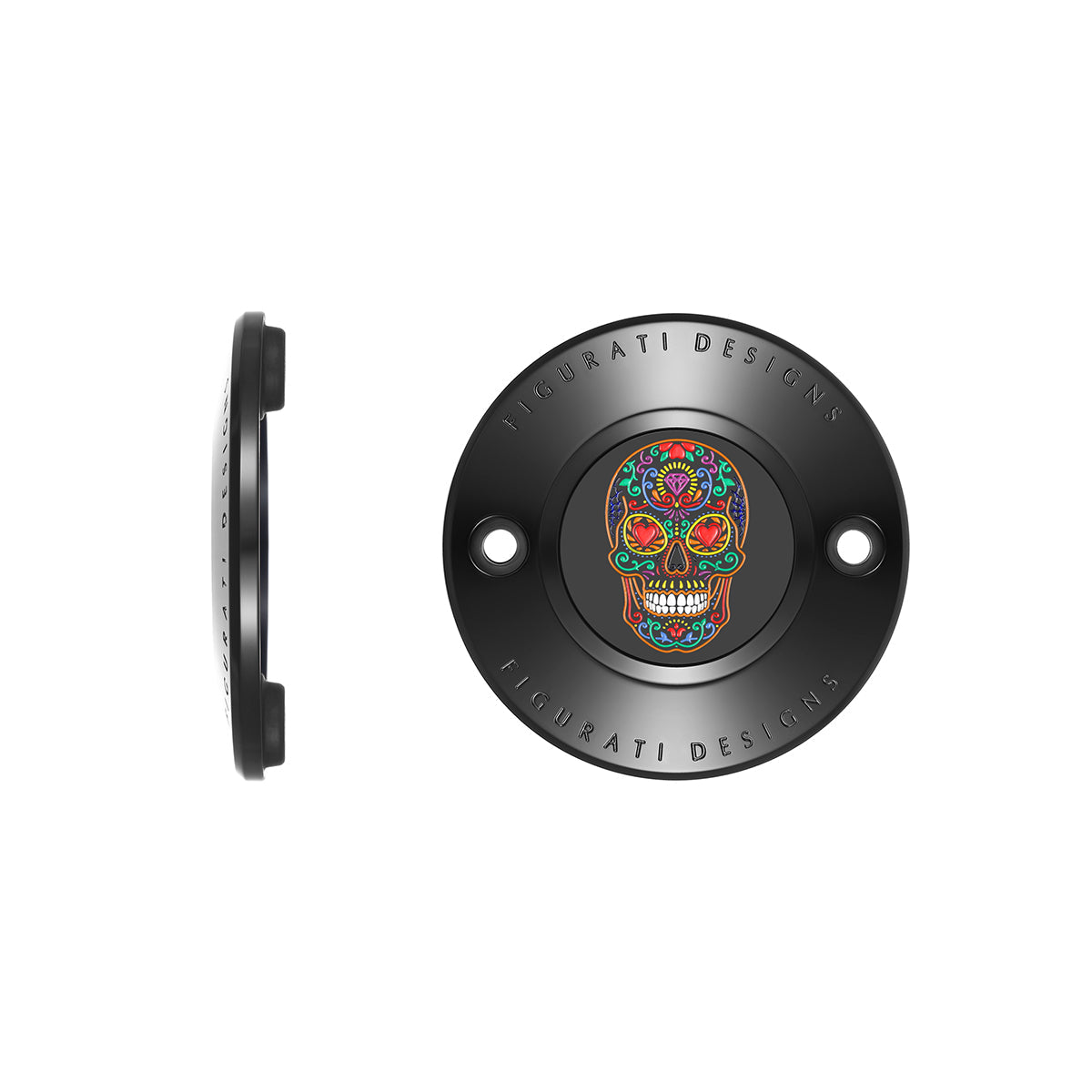 Harley-Davidson Stainless-Steel Black Sugar Skull M8 Timing Cover